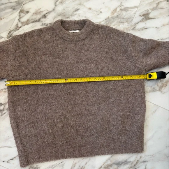 OAK + FORT Brown Crew Neck Sweater - Picture 9 of 10